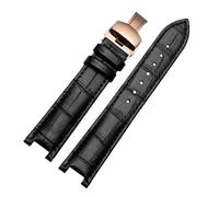 PNESHGTT Compatible con el calendario perpetuo for hombre CB0164-17E, correa de piel de vaca CB0160-18A, correa de pulsera de cuero negro y marrón.(Black-rosegold B)