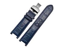 PNESHGTT Compatible con el calendario perpetuo for hombre CB0164-17E, correa de piel de vaca CB0160-18A, correa de pulsera de cuero negro y marrón.(Dark blue-silver B)