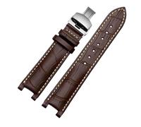 PNESHGTT Compatible con el calendario perpetuo for hombre CB0164-17E, correa de piel de vaca CB0160-18A, correa de pulsera de cuero negro y marrón.(Brown white-silver B)