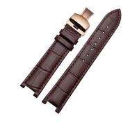 PNESHGTT Compatible con el calendario perpetuo for hombre CB0164-17E, correa de piel de vaca CB0160-18A, correa de pulsera de cuero negro y marrón.(Brown-rosegold B)