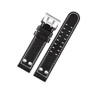 PNESHGTT Compatible con el reloj Hamilton Khaki Aviation H77616533 H70615733, correa de cuero Jazz Field for hombre, estilo 20 22(B black silver,20mm)