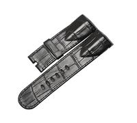 PNESHGTT Compatible con la correa de reloj piel cocodrilo CORUM ADMIRAL'S CUP(Coal Black,24mm)