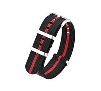PNESHGTT Correa de nailon 18 mm, 20, 22 y 24 compatible con Omega, correa deportiva universal resistente al agua for hombre, compatible pulsera repuesto(Black red black,24mm)