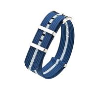 PNESHGTT Correa de nailon 18 mm, 20, 22 y 24 compatible con Omega, correa deportiva universal resistente al agua for hombre, compatible pulsera repuesto(Blue white blue,24mm)