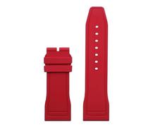 PNESHGTT Correa de reloj caucho natural suave e impermeable compatible con correa IWC Big Pilot's TOP 20 mm 21 22 compatible Breitling(Red,21MM_GOLD FOLD BUCKLE)