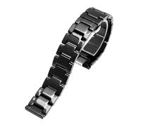 PNESHGTT Correa de reloj cerámica, pulsera 14, 15, 16, 17, 18, 20, 21 y 22mm, Compatible con Tissot Fossil Rossini, correa perlas for hombres mujeres(4102-Black,15mm-width)