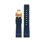PNESHGTT Correa de reloj de goma compatible con Cartier Sandoz Santos Serie 100 Correa de reloj de silicona for hombre y mujer Color negro marrón azul Cinturón 20 mm 23 mm(Blue rosegold,20mm)