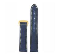 PNESHGTT Correa de reloj nailon compatible con Omega Super Snoopy 310, correa base piel vaca y lona, nueva Hippocampus AT150 for hombre 19 mm 20(Blue yellow-gold,20mm)