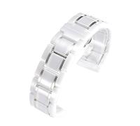 PNESHGTT Correa de reloj universal acero inoxidable cerámica liberación rápida 16, 18, 20, 22 y 24 mm, compatible con Panerai Hamilton Tissot for hombres mujeres(White silver,24mm)