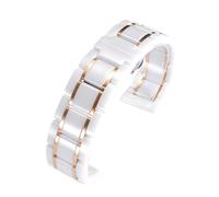 PNESHGTT Correa de reloj universal acero inoxidable cerámica liberación rápida 16, 18, 20, 22 y 24 mm, compatible con Panerai Hamilton Tissot for hombres mujeres(White rose gold,22mm)