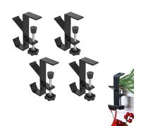 Pneterg 4 soportes de gancho para calcetines, 2 ganchos, calcetines de chimenea, guirnalda, doble gancho ajustable, colgador para repisa de chimenea, calcetines de Navidad para Navidad