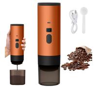 Pneterg Cafetera portátil 3 en 1, Auto-Chauffage expresso Cafetera de viaje, 12 V USB cargable Cafeteras con cápsulas, compatible con café molido, para viajes, oficina, camping, color naranja