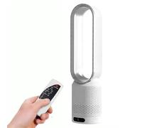 Pneterg - Ventilador de columna sin aspas (40 W, oscilante a 90 °, ventilador de torre silenciosa, velocidad variable (4600-7000 rpm), pantalla LED, temporizador, ventilador sin hoja con mando a