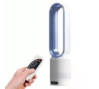 Pneterg - Ventilador de columna sin aspas (40 W, oscilante a 90 °, ventilador de torre silenciosa, velocidad variable (4600-7000 rpm), pantalla LED, temporizador, ventilador sin hoja con mando a