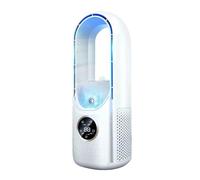 Pneterg - Ventilador de columna sin aspas (6 velocidades, 3 modos, temporizador, ventilador de columna para hogar y oficina, color blanco