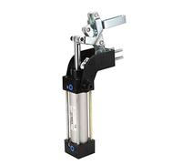 PNEUMADE Hold Down Suardo pesado de 100 kg Fuerza de sujeción de 80 grados Ángulo de apertura G1/8in Cilíndrico Accesorio neumático para soldadura industrial Operaciones mecánicas