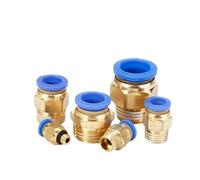 Pneumatic Air Connector Fitting 4mm 6mm 8mm 10mm 12mm Thread 1/4" 1/8" 3/8 1/2 M5 Hose Fittings Pipe Quick Connectors 10PCS(Pc6-m5) Plumbing Fittings