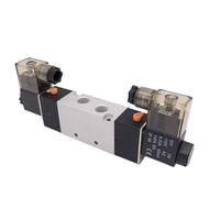 Pneumatic Air Solenoid Valve 4V420-15 Two Coil 1/2" BSP 12V DC 5 Way Electric Control Plug With Red Indicator Light(4V420-10,DC12V)