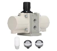 Pneumatic Boost Valve with Gauge and Muffler, Air Pressure Increasing Valve, 2X Compressed Air Boost Valve with Integrated Filter and Noise Reduction for Industrial Automation Syst