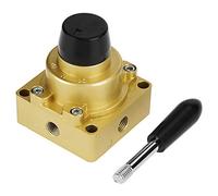 Pneumatic Hand Lever Valve | 3 Position 4 Way Control for Industrial Machines/Automation Systems | 1/4 Inch Port, 1.5-8 kgf/cm², Aluminum Body