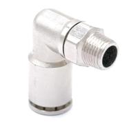 Pneumatic Nickel Brass ELbow Push In Connector Union Quick Release Air Fitting Plumbing 1/8" Male to Fit Tube O/D 8mm