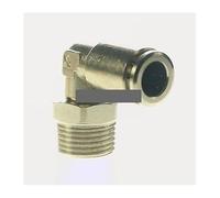 Pneumatic Nickel Brass ELbow Push In Connector Union Quick Release Air Fitting Plumbing 3/8" Male to Fit Tube O/D 8mm