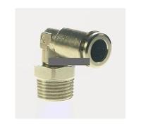 Pneumatic Nickel Brass ELbow Push In Connector Union Quick Release Air Fitting Plumbing 3/8" Male to Fit Tube O/D 6mm