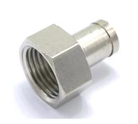 Pneumatic Nickel Brass Push In Connector Union Quick Release Air Fitting Plumbing 1/2" Female to Fit Tube O/D 8mm