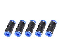 Pneumatic Push In Fittings 5Pcs | 10 Bar Quick Connector for Compressed Gas/Water/Vacuum | One Touch Tube Fittings, Polyurethane Nylon Polyethylene Compatible