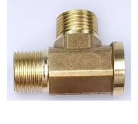 Pneumatic Quick Connector， G1/8 G1/4 G3/8 G1/2 Plumbing Brass Pipe Fitting Male/Female Thread Tee Type Copper Fittings Water Oil Gas Adapter(Male m f,1/8")