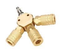Pneumatic Quick Coupler 1/4" NPT | T Shape Three Way Tee Connector for Compressed Gas Pipe | Sturdy Metal Fitting for Pneumatic Tools/Compressors