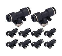 Pneumatic Tube Fittings 10pcs | PVC Male Thread Connectors for Automation Equipment | 1.0-1.2MPa Pressure Withstanding & Oxidation Mitigation | Leak - Protected with Thread Glue (03-M3C)
