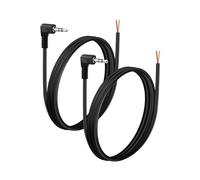 PNGKNYOCN 1/8 "estéreo a cable de audio alambre desnudo, 2 Pack 90 grados de reemplazo de 3,5 mm TRS macho a cable desnudo extremo abierto para la reparación de cables de equipos de audio（1M/3FT）