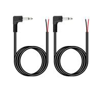 PNGKNYOCN 1/8 "mono a cable de audio alambre desnudo，2 Paquete de 90 grados de reemplazo de 3,5 mm TS macho a cable desnudo extremo abierto para la reparación de cables de equipos de audio（1M/3FT）