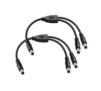 PNGKNYOCN 30cm DC 5,5x2,5 mm 1,2 cable de derivación de energía pública, cable de adaptación de derivación y, para Cámara de circuito cerrado de televisión dvr, cinturón de Luz LED(2-Pack)