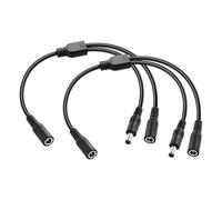 PNGKNYOCN 30cm Y Splitter Cable DC 5.5x2.1mm 1 a 2 Way Power Splitter Cable 1 Mujer a 1 Hombre y 1 Mujer, para cámaras de CCTV DVR, Tira de luz led (2-Pack)