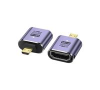 PNGKNYOCN 8k Micro HDMI a HDMI Adaptador,48Gbps 2.1 Micro HDMI Macho a HDMI Hembra Adaptador estándar de Apoyo 8K @ 60HZ, 4K @ 120HZ, HDR dinámico, eARC（2-Pack）