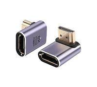 PNGKNYOCN Adaptador HDMI de 90 grados 8K,2 Pack Ángulo recto 48Gbps HDMI 2.1 macho a hembra Adaptador extensor Soporte 8K@60Hz, 4K@120Hz, HDR, eARC (Down Bend)