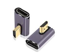PNGKNYOCN Adaptadores de 90 Grados HDMI de 8k, 2 Grupos de Soporte Macho a Hembra HDMI 2.1 en ángulo Recto 8K@60Hz /. 4K@120Hz HDR (Left Bend)