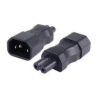 PNGKNYOCN Adaptadores de alimentación C14 a c7, 10a 250V AC IEC 320 C14 roscados externamente a C7 roscados externamente, Enchufe estándar de la línea de alimentación de CA (2 Paquetes)