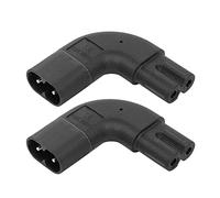 PNGKNYOCN Adaptadores de ángulo Recto IEC 320 C7 a c8, adaptadores de Corriente alterna curvados a 90 Grados, convertidor Macho y Hembra 250V 2.5a Figura 8 (2-Pack)