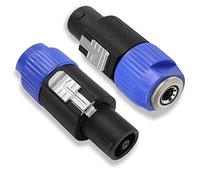 PNGKNYOCN Adaptadores de speakon a 1/4 Pulgadas, convertidor de Audio Macho a Hembra TS de Altavoz nl4fc a 1/4 "para Altavoces, amplificadores, mezcladores, etc. (2 Paquetes)