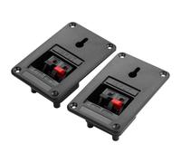 PNGKNYOCN Bloque de terminales de altavoz de 2 vías, conector de amplificador de 2 pines con abrazadera de resorte para altavoces de audio DIY y placas amplificadoras (paquete de 2)