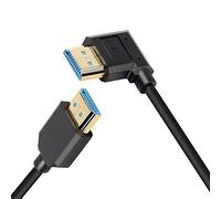PNGKNYOCN Cable corto 8K HDMI 2.1, 1ft cable HDMI de alta velocidad de 90 grados, curvatura izquierda, HDMI macho a macho, compatible con 8 K a 60 Hz, HDR dinámico, HDCP 2.2 y 2.3, eARC (Left/0.3 m)