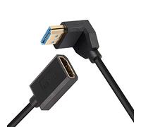PNGKNYOCN Cable corto HDMI 8K, 0.3M/1FT 90 grados ultra alta velocidad, doblado hacia abajo HDMI 2.1 macho a hembra, compatible con 8K a 60 Hz HDR dinámico, HDCP 2.2 y 2.3, eARC (curva hacia abajo)