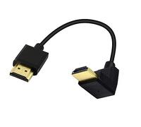 PNGKNYOCN Cable corto HDMI macho a macho de 15cm adaptador cable HDMI 2.0 de alta velocidad en ángulo recto de 90 grados admite 4K @ 60Hz, adecuado para tabletas, cámaras etc. (black down)