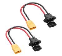 PNGKNYOCN Cable de alimentación 10AWG XT90 macho a C14, 30 A, 250 V, cable de alimentación IEC C14 con cubierta impermeable, cable convertidor de CA resistente para solar/EV (24 cm) (XT90 macho)