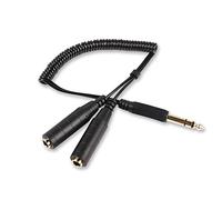 PNGKNYOCN Cable de audio estéreo TRS de 1/4 pulgadas, conector TRS de 6,35 mm (1/4 pulgadas) a doble conector hembra TRS estéreo y cable divisor en Y (0,4 m)