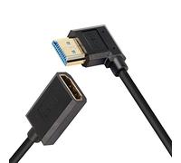 PNGKNYOCN Cable de extensión HDMI corto 8K, 0.3M/1FT 90 grados ultra alta velocidad curva izquierda HDMI 2.1 macho a hembra, soporta 8K a 60Hz HDR dinámico, HDCP 2.2 y 2.3, eARC (curva izquierda)
