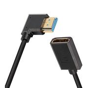 PNGKNYOCN Cable de extensión HDMI corto de 8K, 0.3M/1FT 90 grados ultra alta velocidad curva derecha HDMI 2.1 macho a hembra compatible con 8K a 60Hz HDR dinámico HDCP 2.2 y 2.3, eARC (curva derecha)